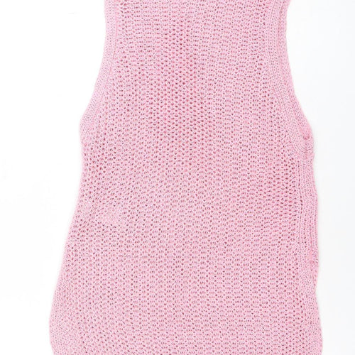 Forever 21 Women’s Pink Sleeveless Open-Knit Pullover Jumper XS