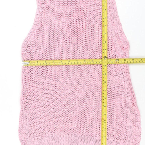 Forever 21 Women’s Pink Sleeveless Open-Knit Pullover Jumper XS