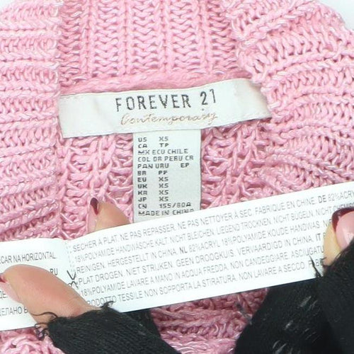 Forever 21 Women’s Pink Sleeveless Open-Knit Pullover Jumper XS