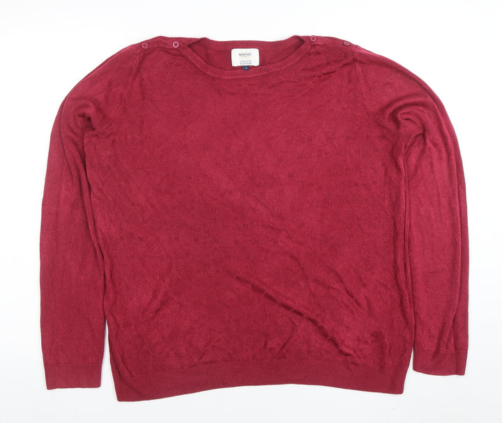 Maine New England Women’s Red Crew Neck Long Sleeve Pullover Jumper Size 18