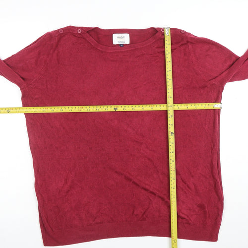 Maine New England Women’s Red Crew Neck Long Sleeve Pullover Jumper Size 18