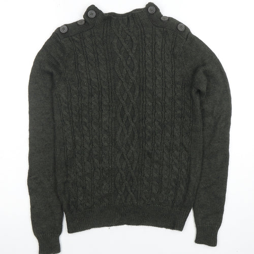 Vero Moda Women’s Green Cable Knit High Neck Jumper Size S