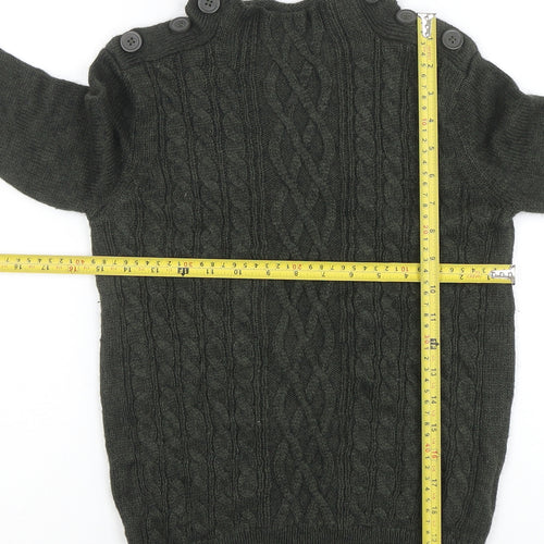 Vero Moda Women’s Green Cable Knit High Neck Jumper Size S