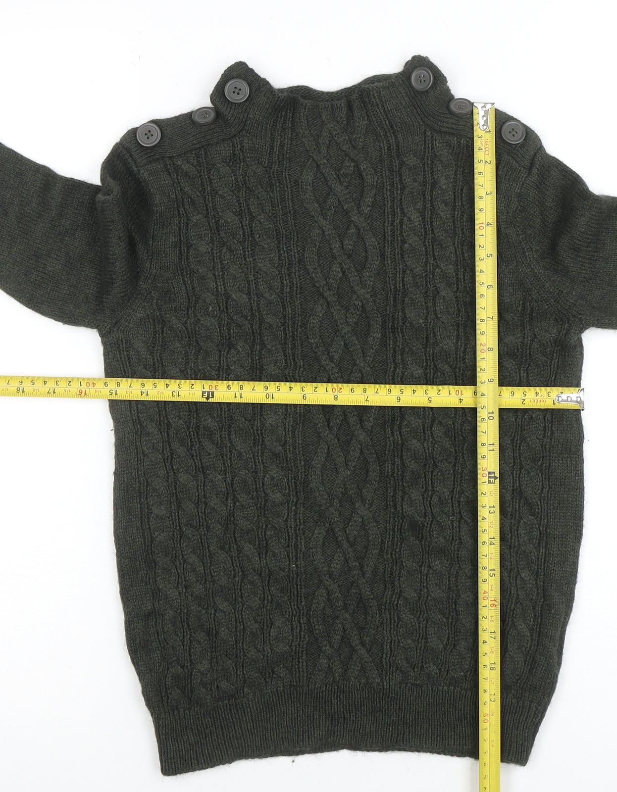 Vero Moda Women’s Green Cable Knit High Neck Jumper Size S
