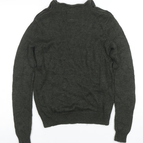 Vero Moda Women’s Green Cable Knit High Neck Jumper Size S