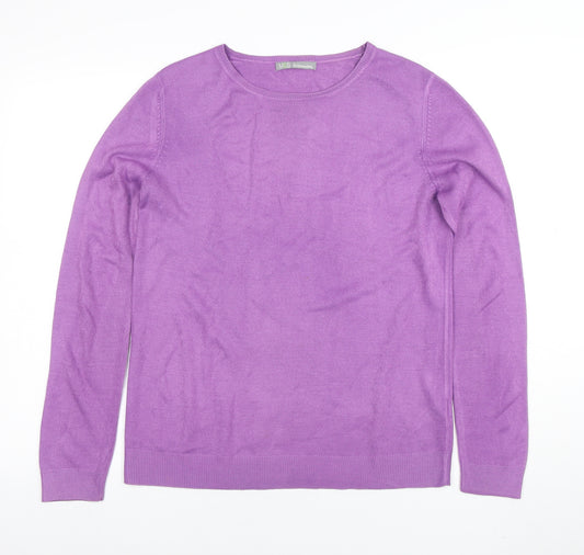 Marks and Spencer Women Purple Acrylic Crew Neck Long Sleeve Jumper Size 10