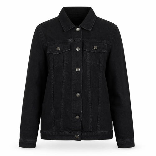 Boohoo Women’s Black Chain Detail Denim Jacket Size 6