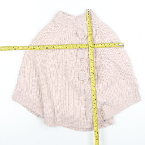 Mille Baby Girls Beige Knit Cape Poncho UK 4-5Y Wool Blend Winter Jumper