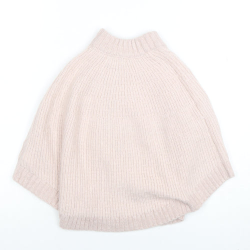 Mille Baby Girls Beige Knit Cape Poncho UK 4-5Y Wool Blend Winter Jumper