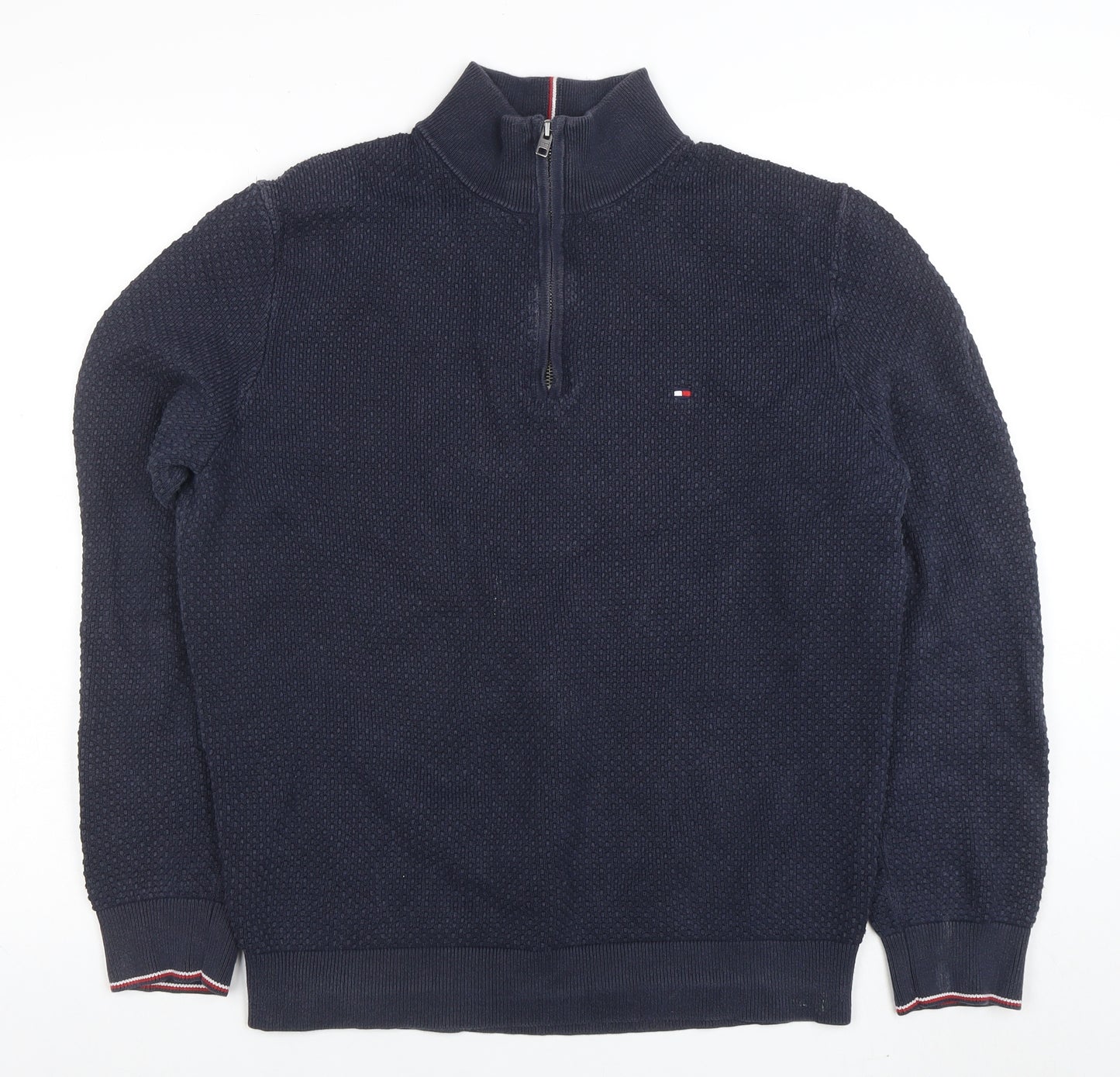 Tommy Hilfiger Men's Blue Cotton 1/2 Zip Sweatshirt Size L