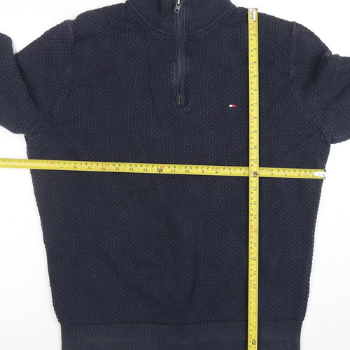 Tommy Hilfiger Men's Blue Cotton 1/2 Zip Sweatshirt Size L