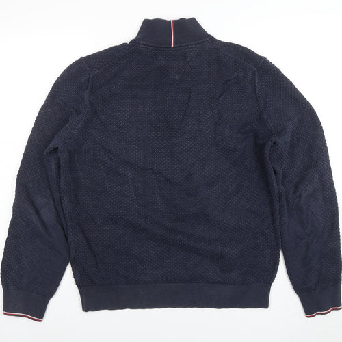 Tommy Hilfiger Men's Blue Cotton 1/2 Zip Sweatshirt Size L