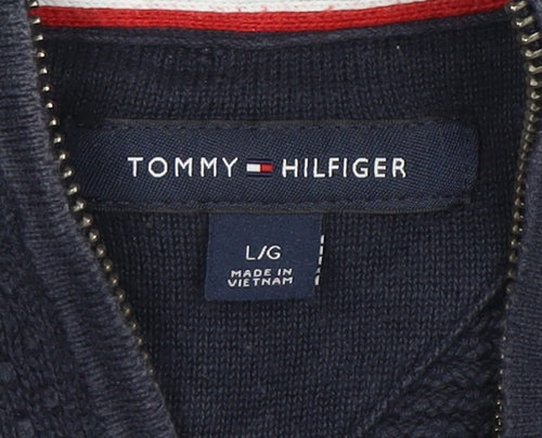 Tommy Hilfiger Men's Blue Cotton 1/2 Zip Sweatshirt Size L