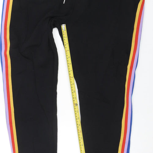 ASOS Men’s Black Jogger Trousers M with Rainbow Side Stripe