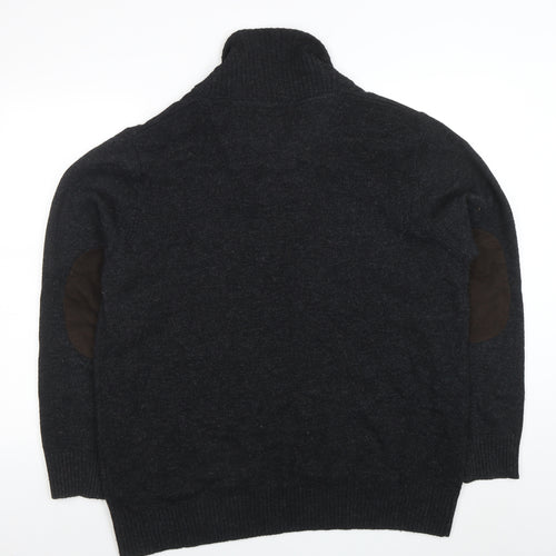 Rocha John Rocha Men's Grey Wool Blend Shawl Neck Jumper XL