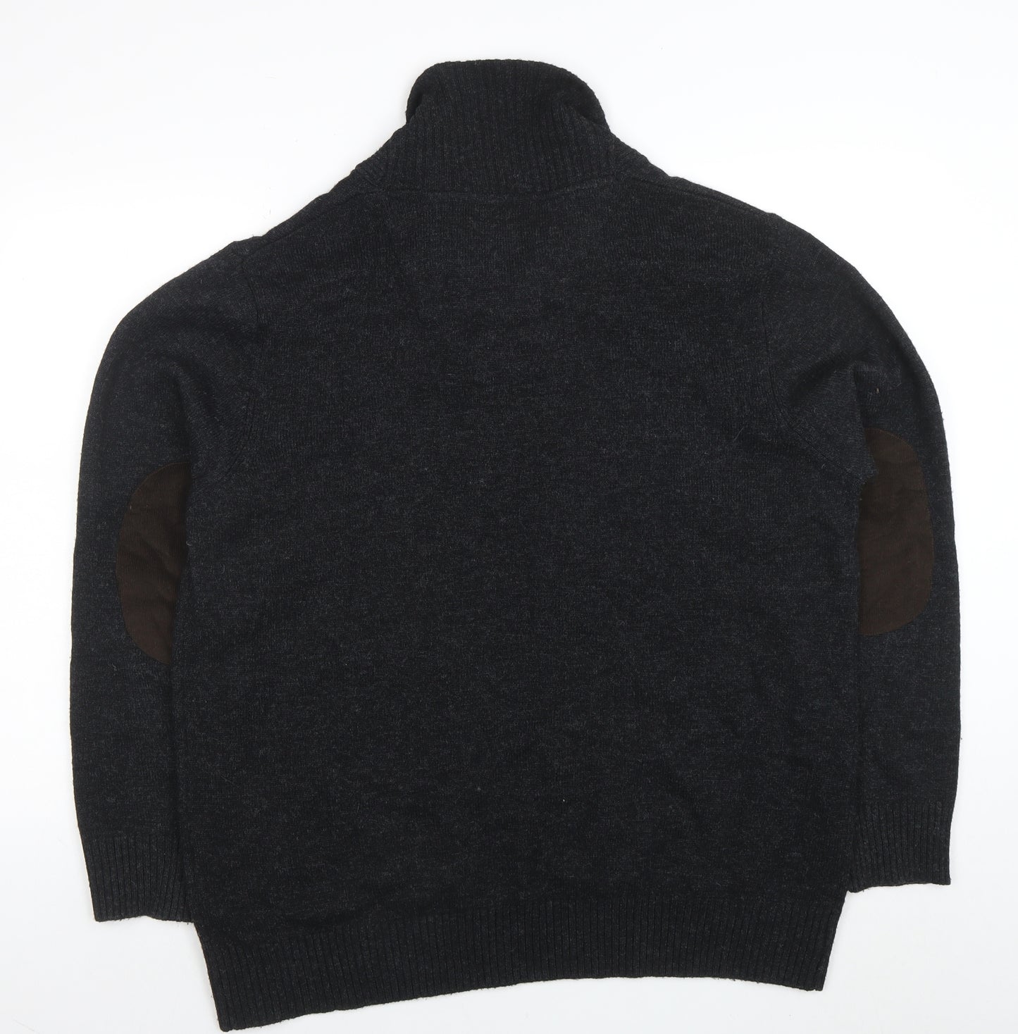 Rocha John Rocha Men's Grey Wool Blend Shawl Neck Jumper XL