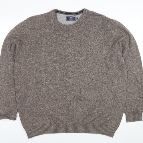 Maine New England Men's Brown XL Cotton Crew Neck Jumper