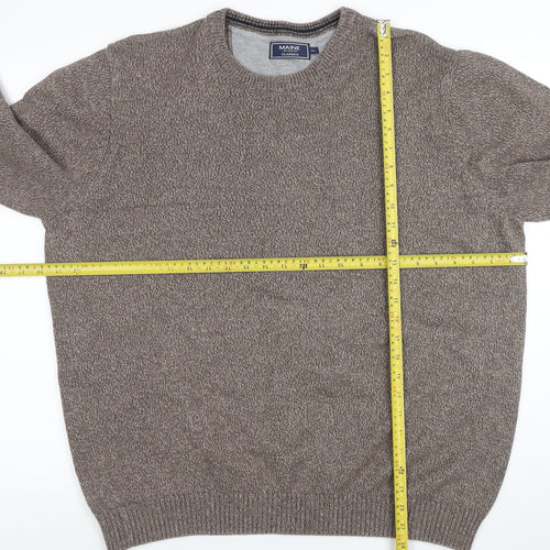 Maine New England Men's Brown XL Cotton Crew Neck Jumper