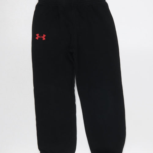 Under Armour Boys Black Fleece Jogger Trousers 5-6 Years