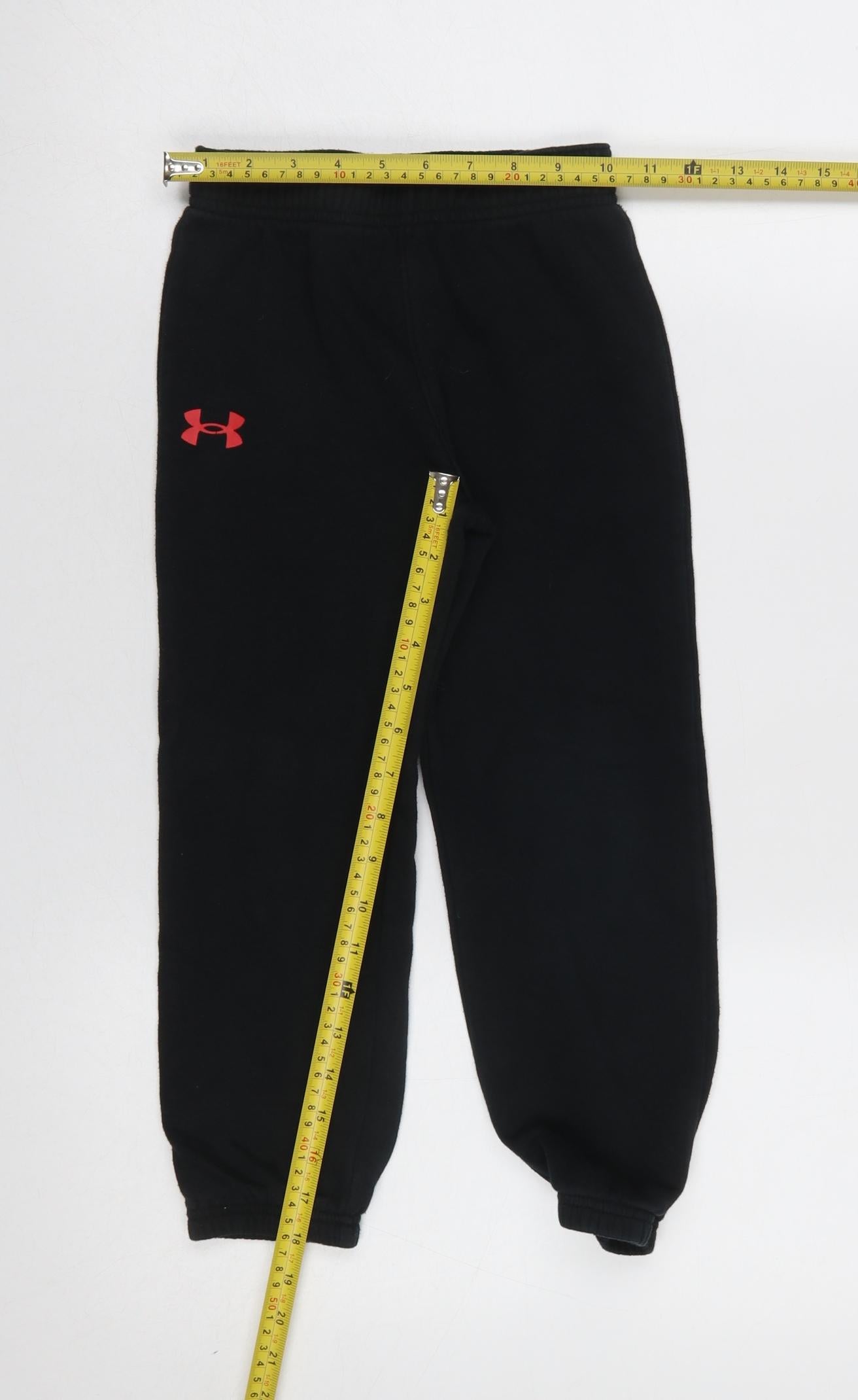 Under Armour Boys Black Fleece Jogger Trousers 5-6 Years