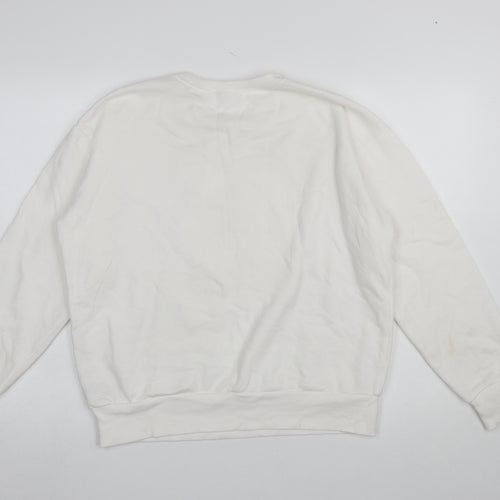 Beloved Woman White Hogwarts Sweatshirt Medium Cotton Blend