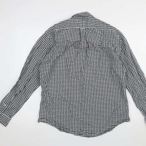 Ralph Lauren Men's Black White Slim Fit Check Long Sleeve Shirt L