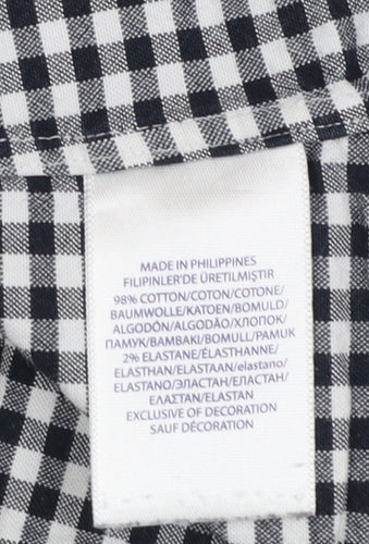 Ralph Lauren Men's Black White Slim Fit Check Long Sleeve Shirt L