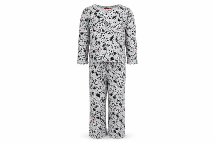 Primark Girls Peanuts Snoopy Grey Fleece Pyjama Set 10-11 Years