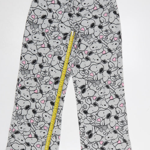 Primark Girls Peanuts Snoopy Grey Fleece Pyjama Set 10-11 Years