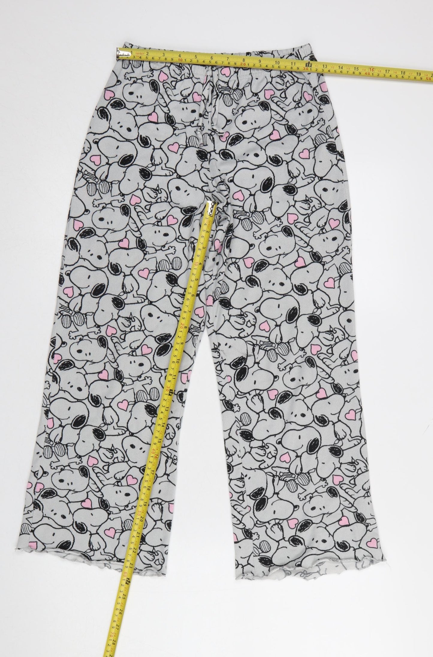 Primark Girls Peanuts Snoopy Grey Fleece Pyjama Set 10-11 Years