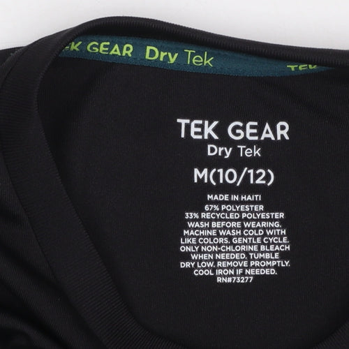 Tek Gear Women's Black Short Sleeve Dry Tek Performance T-Shirt Size M