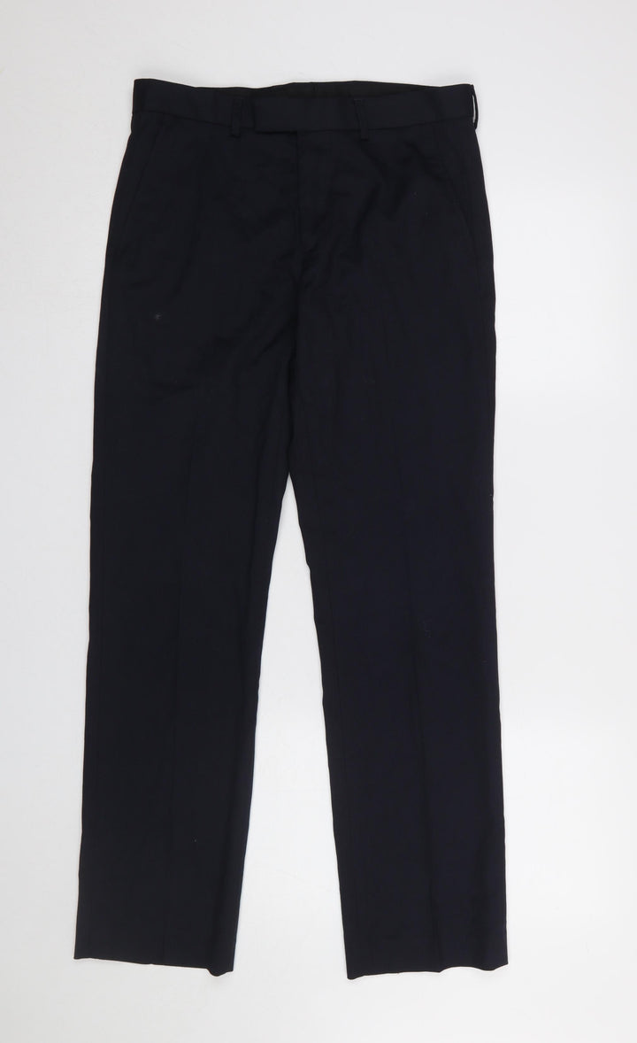Dunnes Stores Men's Navy Dress Pants 28W 31L Regular Fit Straight Leg