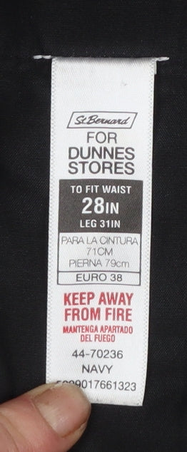 Dunnes Stores Men's Navy Dress Pants 28W 31L Regular Fit Straight Leg