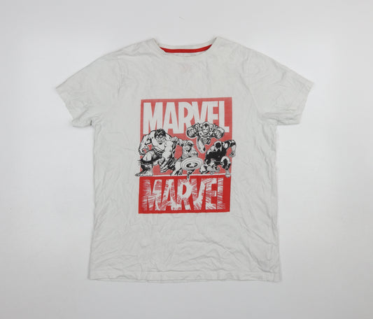 Primark Boys White Marvel Avengers Graphic Short Sleeve T-Shirt 14-15 Years
