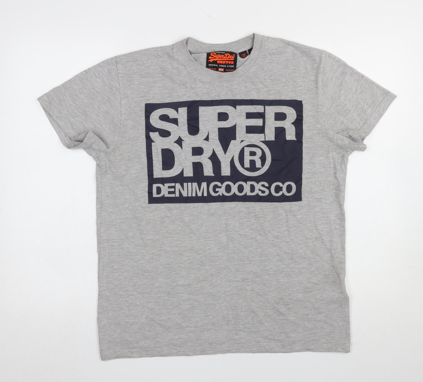 Superdry Men's Grey XL Graphic Logo Crew Neck Cotton T-Shirt