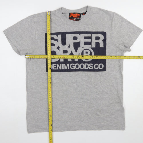 Superdry Men's Grey XL Graphic Logo Crew Neck Cotton T-Shirt