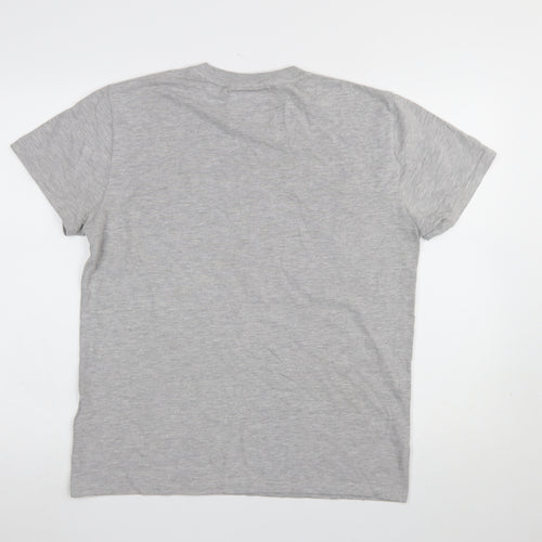 Superdry Men's Grey XL Graphic Logo Crew Neck Cotton T-Shirt