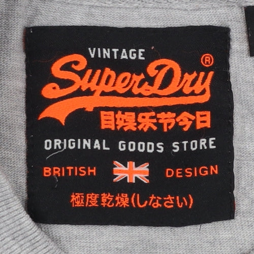 Superdry Men's Grey XL Graphic Logo Crew Neck Cotton T-Shirt