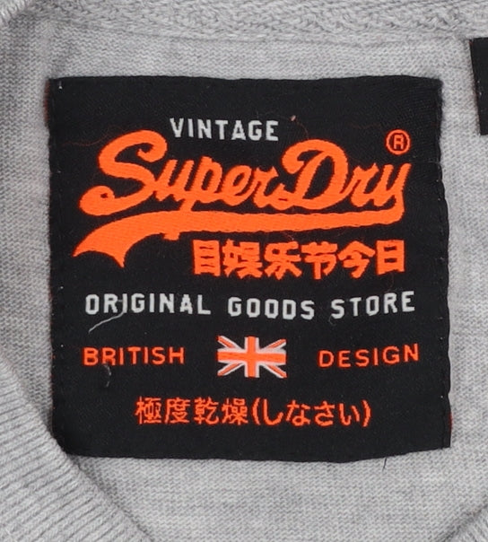 Superdry Men's Grey XL Graphic Logo Crew Neck Cotton T-Shirt