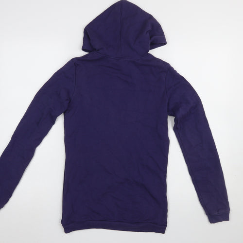 Benetton Girls Purple Pullover Hoodie 13-14 Years Logo Cotton