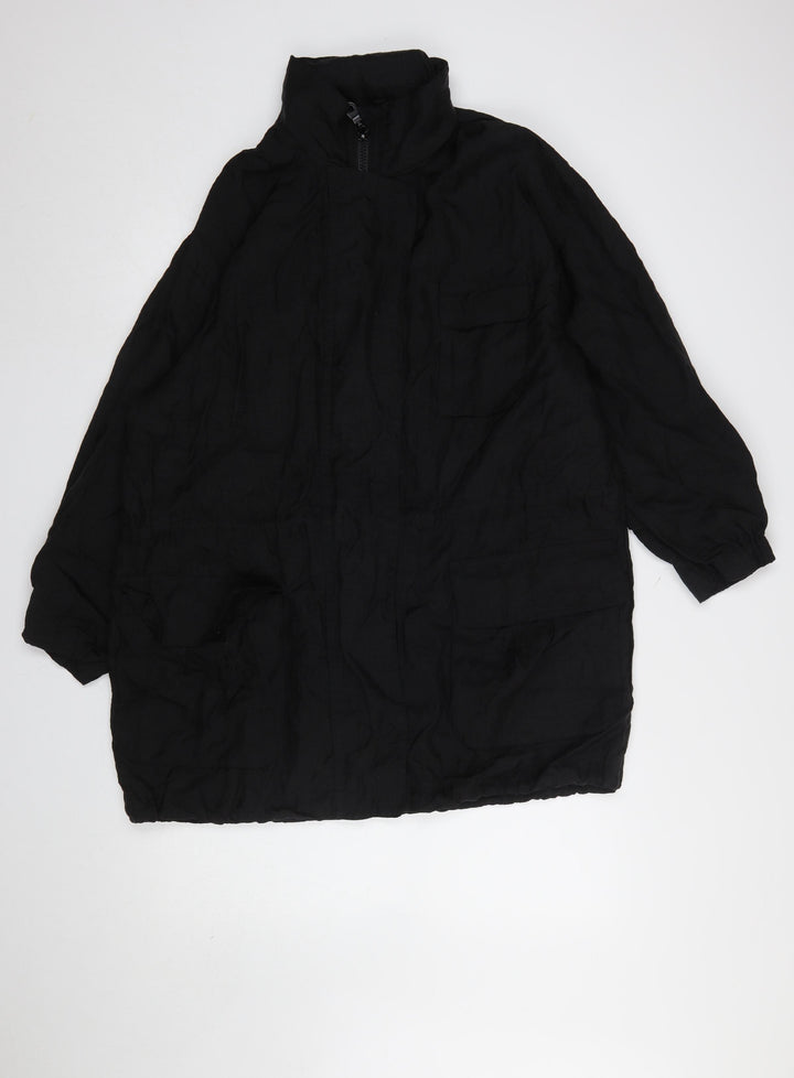 Marks and Spencer St Michael Women's Black Nylon Zip Jacket Size 10