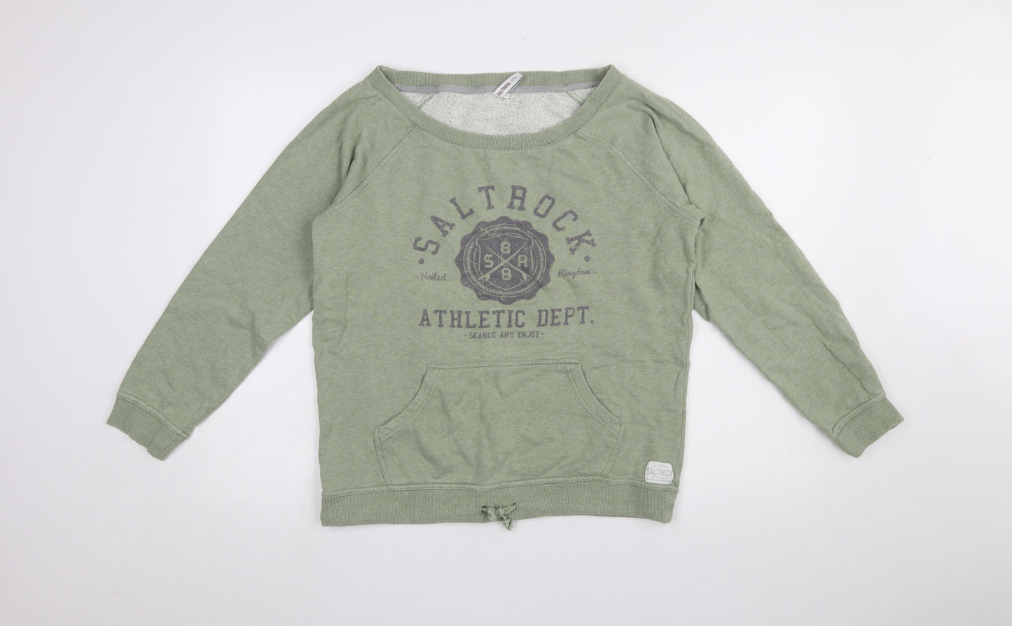 Saltrock Womens Green Size 12 Pullover Sweatshirt Cotton Crew Neck