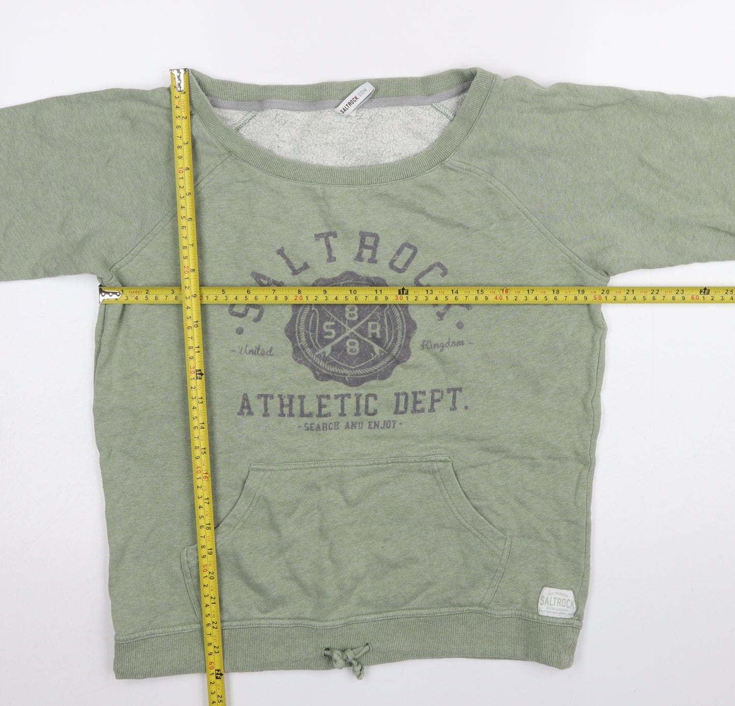 Saltrock Womens Green Size 12 Pullover Sweatshirt Cotton Crew Neck