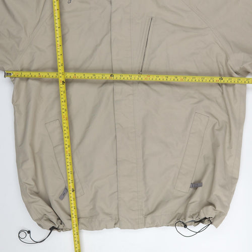 Quechua Men's Beige 3XL Waterproof Hooded Rain Jacket