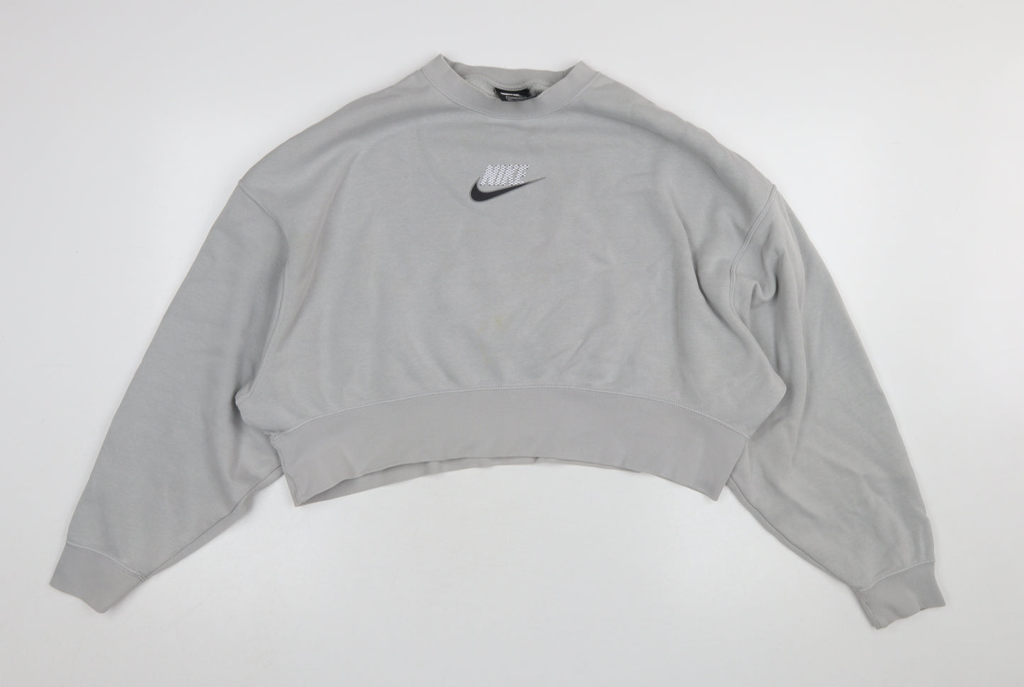 Nike Women Grey XS Loose Fit Crew Neck Sweatshirt Pullover