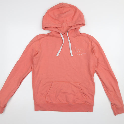 Jack Wills Women's Pink Pullover Hoodie UK 10 100% Cotton
