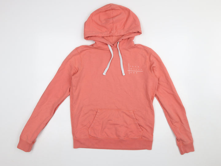 Jack Wills Women's Pink Pullover Hoodie UK 10 100% Cotton