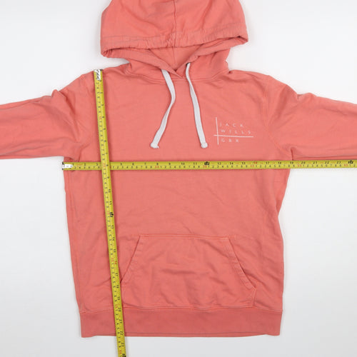 Jack Wills Women's Pink Pullover Hoodie UK 10 100% Cotton
