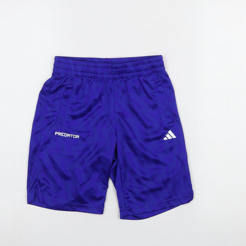 Adidas Boys Blue Predator Athletic Football Shorts 9-10 Years