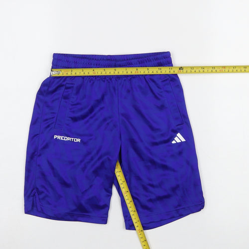 Adidas Boys Blue Predator Athletic Football Shorts 9-10 Years